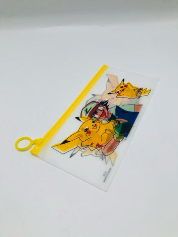 Cool Cartoon Print Transparent Pen Pencil Pouch For Boy And Girls, Clear Stationery Storage Zipper Bags For School & College