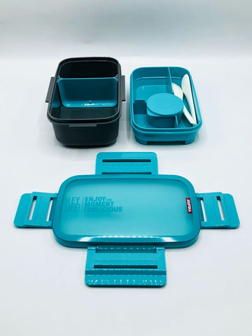 Uissbia Leak-Proof Lunch Box – 2-Compartment Plastic Food Container with Ample Capacity