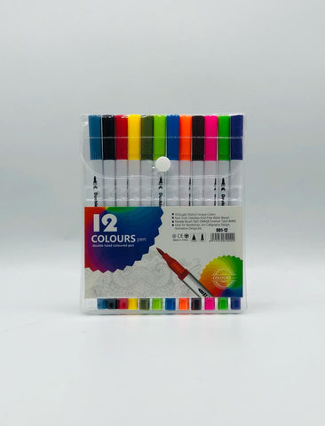 Dual Tip Brush Pen Set – 12 & 24 Colors with Fine and Brush Tips