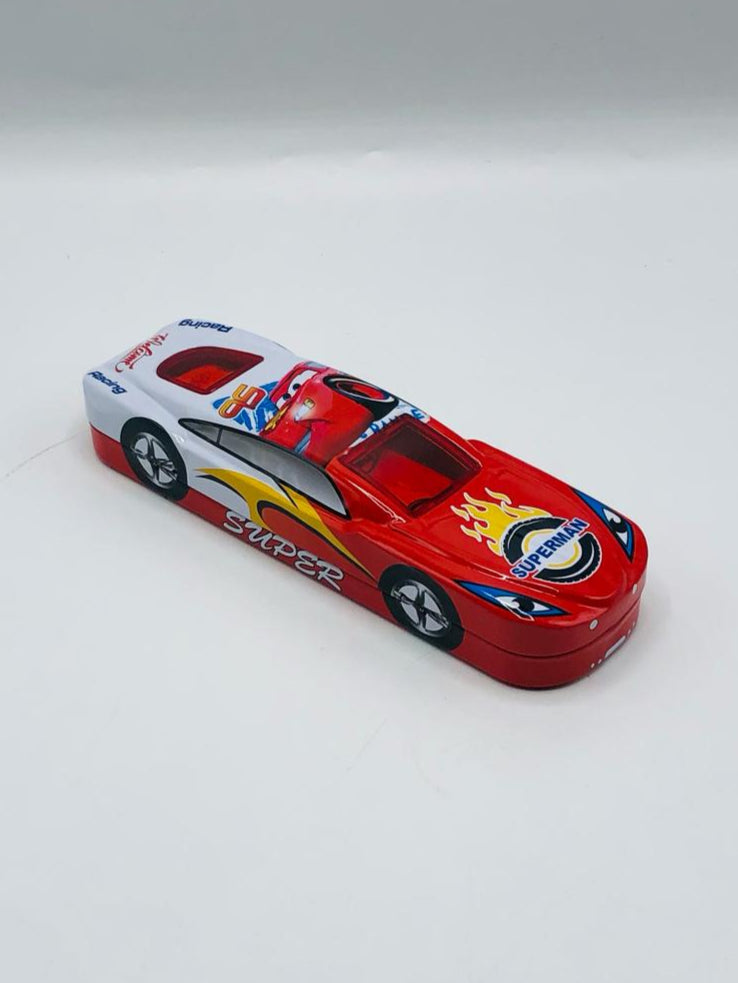 Car kids 2in1 Racer Geometry Box – Steel Case with Pen Holders & Number Table