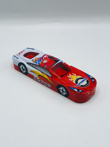 Car kids 2in1 Racer Geometry Box – Steel Case with Pen Holders & Number Table