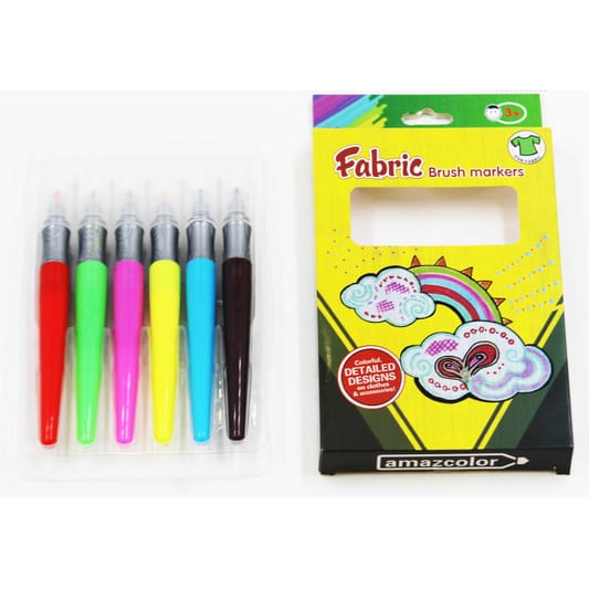 Fabric Painting Brush Markers – Pack of 6