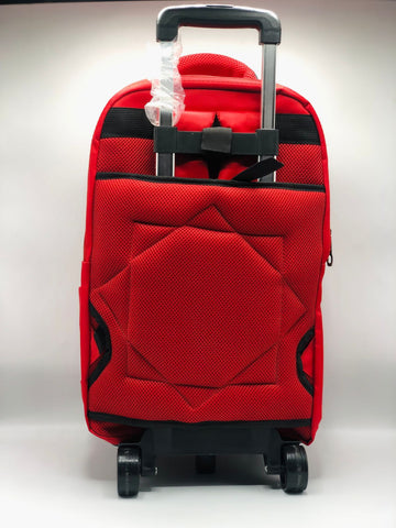 CAT Red Trolley School Backpack – Durable Rolling Bag for Kids