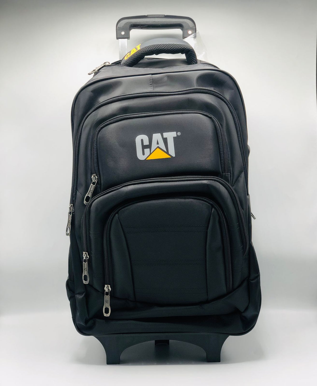CAT Black Trolley School Backpack – Durable Rolling Bag for Kids