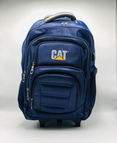 CAT Blue Trolley School Backpack – Durable Rolling Bag for Kids