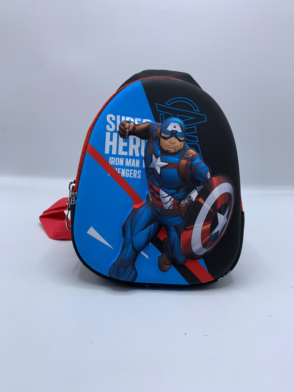 Captain America Superhero Avengers Kids School Backpack with Red Strap