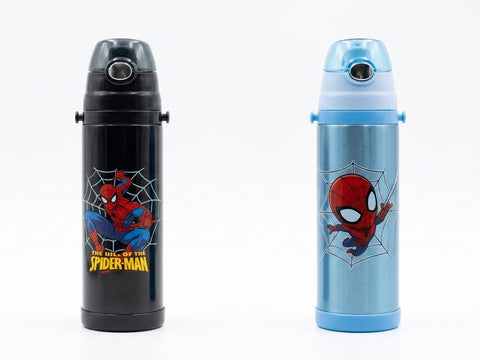 Best Quality Spiderman School Water Bottle For Boys - Hot Cold Resistant , Vacuum Cup For Kids, Travel Friendly