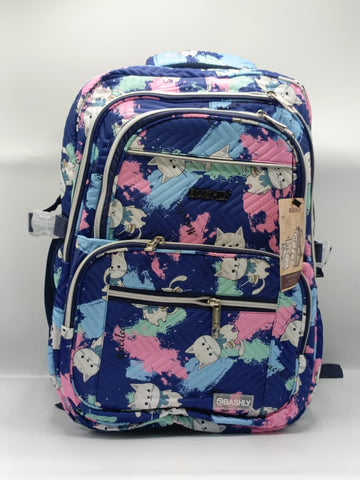 BASHLY Cat Theme Backpack – Cute Girls School & College Bag