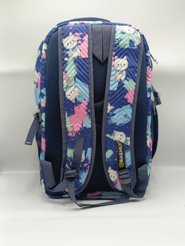 BASHLY Cat Theme Backpack – Cute Girls School & College Bag
