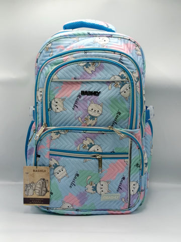 BASHLY Cat Theme Backpack – Cute Girls School & College Bag