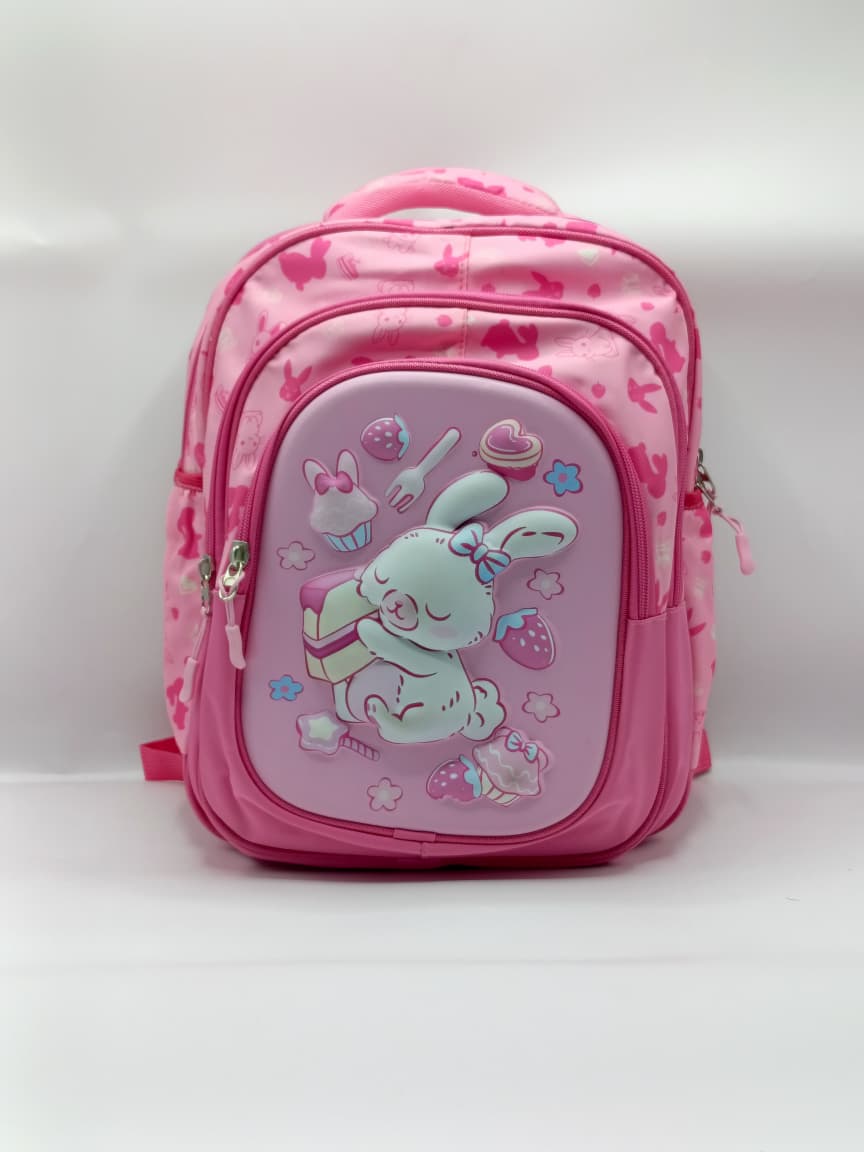 BASHLY Bunny Theme Backpack for Girls 14 inch– Cute Kids School & Travel Bag