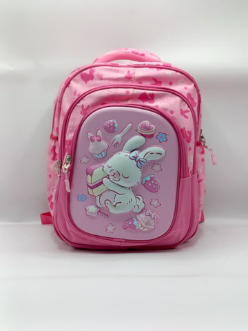 BASHLY Bunny Theme Backpack for Girls 14 inch– Cute Kids School & Travel Bag