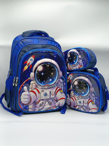 3-in-1 Space Astronaut Backpack Set for Kids – Backpack, Lunch Bag & Pencil Case