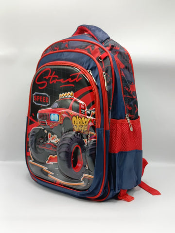 3-in-1 Monster Truck Backpack Set for Boys – School Bag, Lunch Bag & Pencil Case