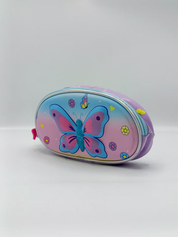 3-in-1 Butterfly Detachable Trolley Bag Set for Girls – Trolley School Bag, Lunch Bag & Pencil Case