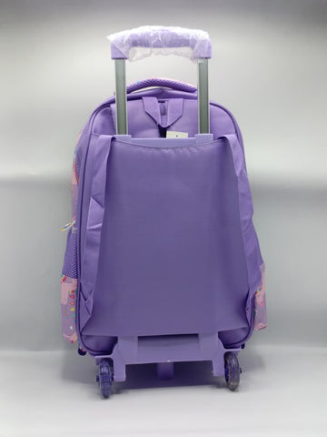 3-in-1 Unicorn Detachable Trolley Bag Set for Girls – Rolling School Bag, Lunch Bag & Pencil Case
