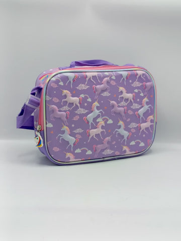3-in-1 Unicorn Detachable Trolley Bag Set for Girls – Rolling School Bag, Lunch Bag & Pencil Case