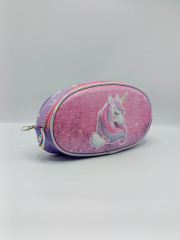 3-in-1 Unicorn Detachable Trolley Bag Set for Girls – Rolling School Bag, Lunch Bag & Pencil Case