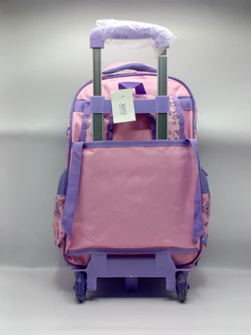 3-in-1 Star Bunny Detachable Trolley Bag Set for Girls – Rolling School Bag, Lunch Bag & Pencil Case