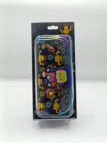 Robot Theme 3-Pocket Pencil Pouch for Boys – Kids School Pencil Case