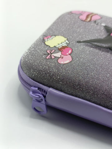 Shinny Glitter Kuromi Theme Large Stationery Pouch for Girls – Sparkly & Spacious Pencil Case