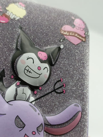 Shinny Glitter Kuromi Theme Large Stationery Pouch for Girls – Sparkly & Spacious Pencil Case