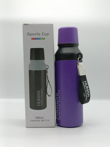 1000ml Stainless Steel Water Bottle with Detachable Strap – Insulated Thermos Flask