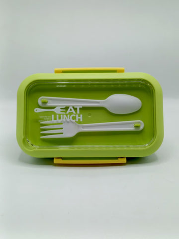 500ml Stainless Steel Lunch Box – 2 Compartments with Spoon & Fork