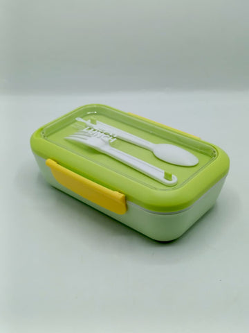 500ml Stainless Steel Lunch Box – 2 Compartments with Spoon & Fork