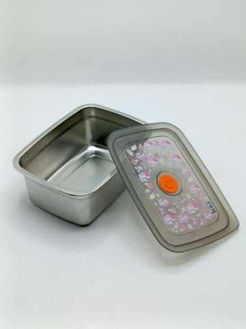 500ml Stainless Steel Lunch Box – Floral Unicorn Design