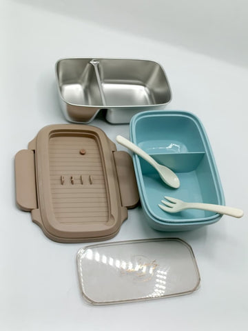 1000ml Stainless Steel Lunch Box – Leak-Resistant Food Container with Compartments, Spoon & Fork