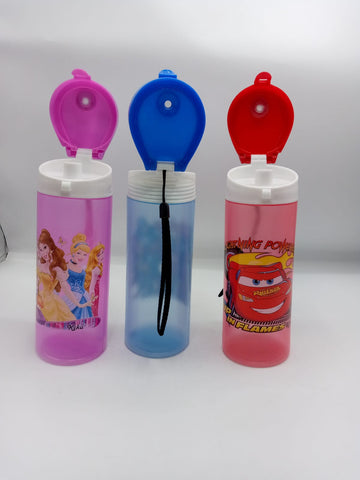 Kids Character Water Bottle with Flip-Top Lid – Disney Princess, Avengers & Disney Cars Designs