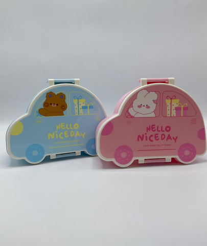 Pink Car-Shaped Lunch Box for Kids