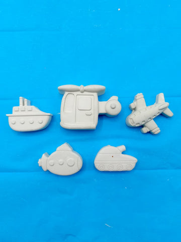 Transport Vehicles Coloring Molds Kit for Kids – DIY Paint Activity Set