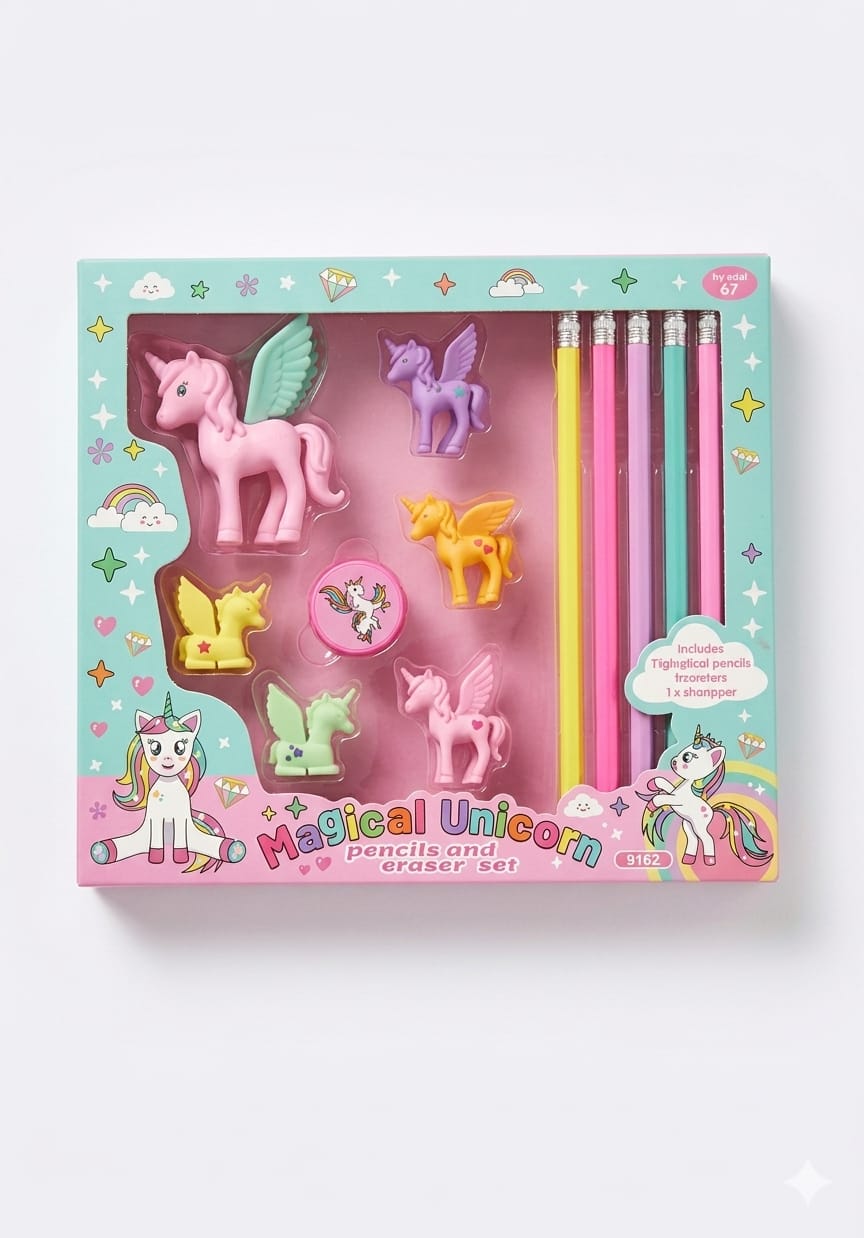 Magical Unicorn Stationery Set Fancy Pencil Set For Kids