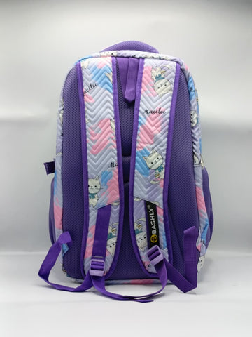 BASHLY Cat Theme Backpack – Cute Girls School & College Bag