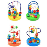 Mini Traffic Around The Beads Wire Maze Educational Game Wooden Toy, Mathematic Beads Roller Coaster Early Learning Educational Montessori toy