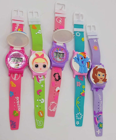 Cartoon Characters Digital Wrist Watch Scale Strip Watch For Girls Happy Time Toy Digital Watch For Kids