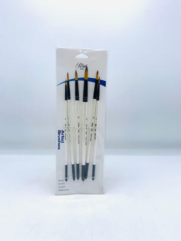 5-Piece Royal Round Tip Artist Brush Set - Multi-Media