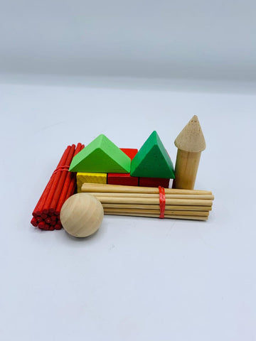 Educational Wooden Geometric Solids & Shapes Construction Set