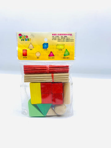 Educational Wooden Geometric Solids & Shapes Construction Set