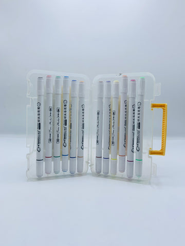 Fineline Twin-Tip Marker Set – 12 Smooth & Washable Dual-Sided Colors