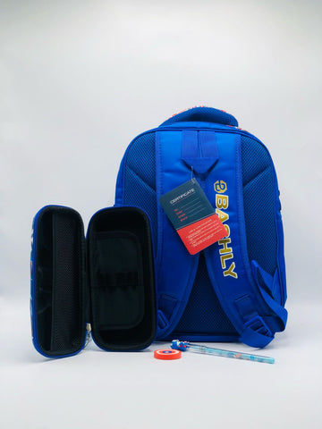 Captain Amarica  4-in-1 School Set – Superhero Backpack,Pencil,Eraser & Matching Pouch Combo for Boys