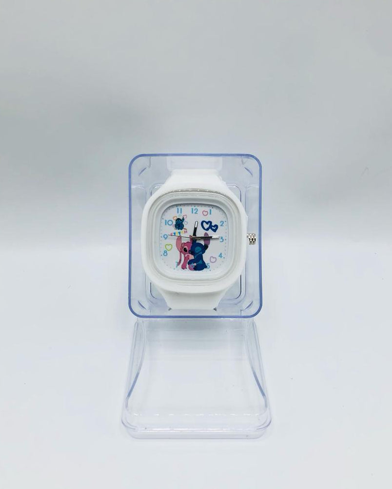 Disney Stitch & Angel Love White Kids’ Wrist Watch – Cute Character Timepiece