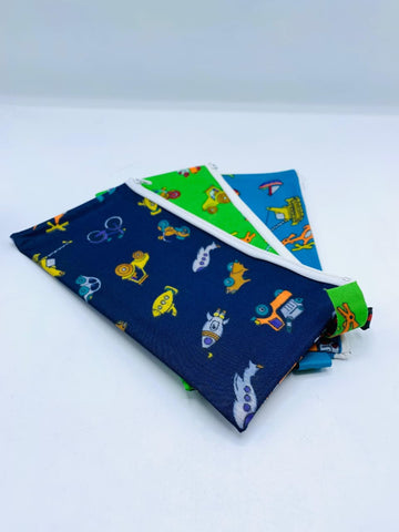 Fun Wheels & Transport Fabric Zipper Pouch – Multi-Purpose Kids Organizer