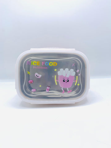 "Nice Food" Cartoon Stainless Steel Lunch Box for Kids