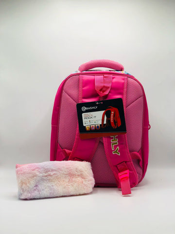 3D Unicorn 2-in-1 School Set – Magical Backpack & Matching Pouch Combo for Girls