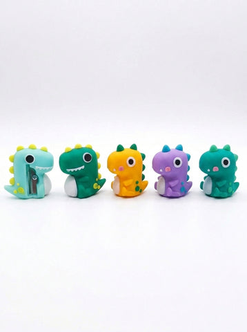 Dinosaur Shaped Soft Silicone Manual Pencil Sharpener Creative Student Stationery