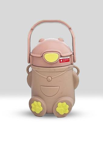 Cute Bear Overalls Water Bottle – Adorable Kids’ Hydration Bottle