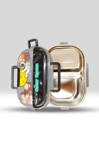 Kids’ Astronaut Stainless Steel Lunch Container - Multi-Compartment
